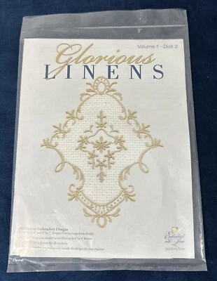 Martha Pullen Embroidered with Love Glorious Linens Embroidery Disk NEW - Image 1 of 2