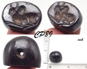 Rare Near Eastern Sasanian intaglio Garnet Seal Engraved Stone Stamp Bead #CP89 - Picture 1 of 9