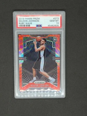 2019 Panini Ruby Wave Prizm #273 Keldon Johnson Spurs RC Rookie PSA 10 MINT - Image 1 of 2