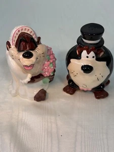 Warner Brothers Looney Tunes Tasmanischer Teufel Braut & Bräutigam Salz & Pfefferstreuer - Bild 1 von 6