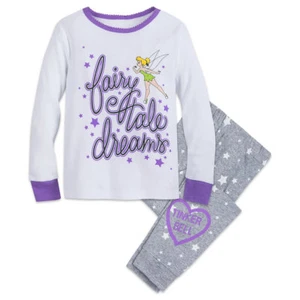 Disney Store Tinker Bell Fairy Pixie 2pc Pajama Set Girls Size 10 - Picture 1 of 3