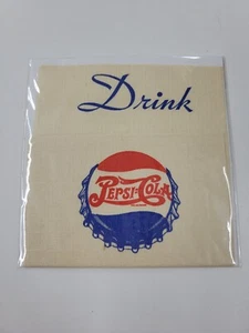 Vintage Multicolored Drink Pepsi-Cola Napkin In Plastic Sleeve  - Picture 1 of 3