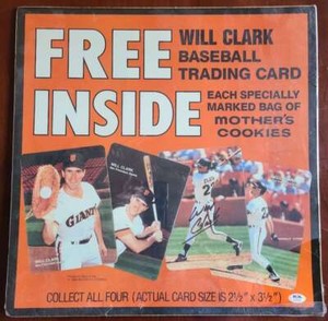 Will Clark PSA/DNA Signed  18x18 1989 Mother's Cookies Ad Autograph