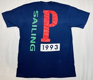 Polo Ralph Lauren P Sailing Polo 1993 100% Cotton T-Shirt Small Blue Tee S/S