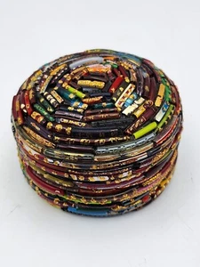 Art Trinket Jewelry Box, Round Domed. - Picture 1 of 9