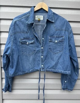 Polo Ralph Lauren Denim & Supply Denim Chaqueta con Cordón Camisa Recortada M $315 Foto 1 de 4