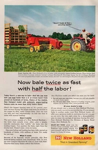 1961 New Holland 14x18 Baler Tractor Implement Original Color Ad - Picture 1 of 1