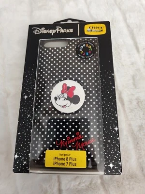 Minnie OTTERBOX 8 Plus 7+ iPhone Case PopSocket Grip Disney Park Polka Dot Mouse - Image 1 of 2