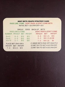 Craps Card - Picture 1 of 2