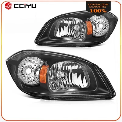 Par de montaje de faros negros para Pontiac G5 2005-2010 Chevy Cobalt 2007-2009 Foto 1 de 4