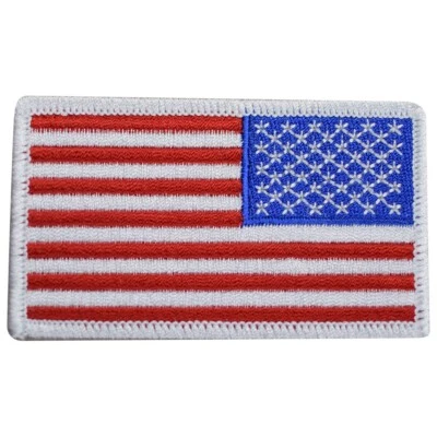 PATCH PARLOR Reverse American Flag Patch - Right Shoulder, United States USA 3-3/8" (Iron on)