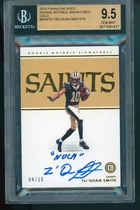 2018 Panini Encased Rookie Notable Signatures Gold /10  Tre'Quan Smith - Saints - Bild 1 von 2