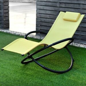 Back Folding Design Sun Lounger Rocking Chair Zero Gravity Support Protect 180