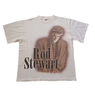 Camiseta De Colección Rod Stewart Para Hombre Extra Grande Blanca In The Round Tour 1996 Años 90 Foto 1 de 4