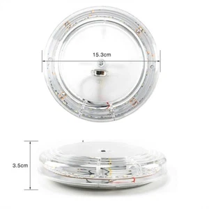 1 X White 12V Led Roof Ceiling Interior Light Camper Van Boat Caravan Dome Lamp - Picture 1 of 12
