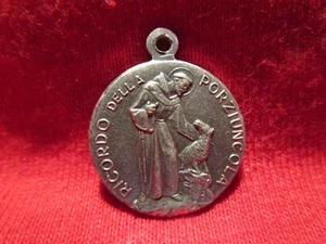 St Francis Medal from Basilica of St Mary of the Angels Silvertone 3/4" dia - Picture 1 of 2