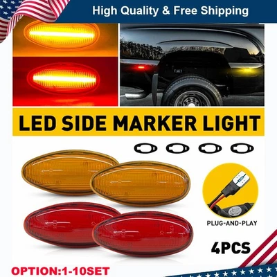 Lámpara intermitente de luz LED ámbar/roja para 99-14 GMC Sierra 2500HD 3500HD 4-40X Foto 1 de 4