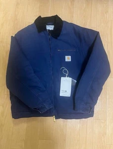 Carhartt WIP Logo Tag Detroit Jacket Navy Size L Good Condition Japan - Picture 1 of 4