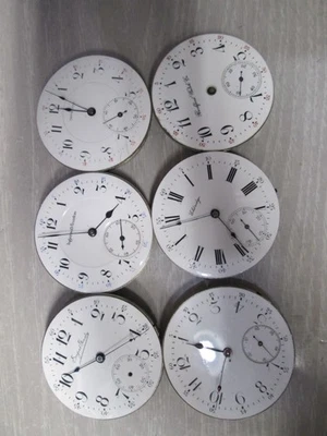 Vintage Lot of 6 Pocket Watch Movements _ Geneva Ingersol Imperial Rockford - Image 1 of 4