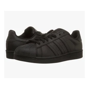 Scarpe da basket Adidas Originals da uomo taglia 19 Superstar sneakers NERE nuove con etichette - Foto 1 di 18