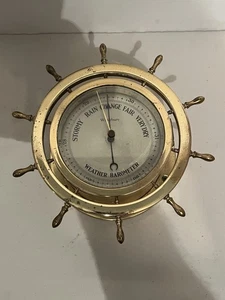 Waterbury Messing Wetterbarometer Schiffsrad - Bild 1 von 7