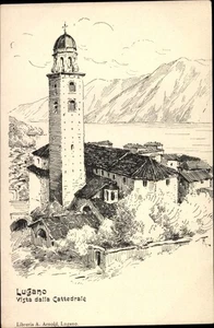 Künstler Ak Lugano Kanton Tessin Schweiz, Vista dalla Cattedrale - 10613692 - Picture 1 of 2