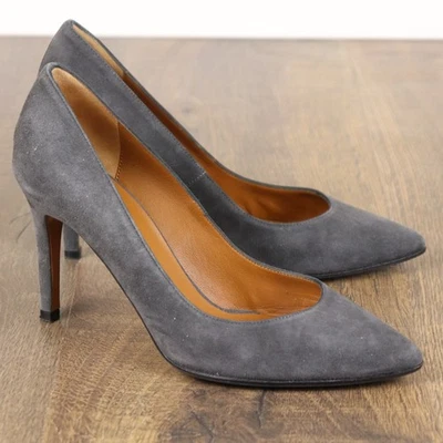 Zapatos de tacón alto de gamuza gris AQUATALIA para mujer talla 5,5 3,25" punta de aguja Foto 1 de 4