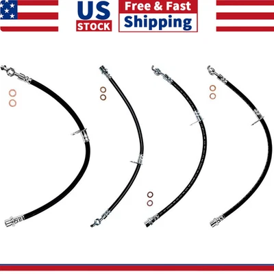 Línea de freno de manguera de freno delantera trasera izquierda y derecha 4 piezas para Toyota Avalon 1995 1996 Foto 1 de 4