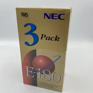 Cinta VHS NEC sellada en blanco E-180 paquete de 3 cassette de video nuevo - Imagen 1 de 6