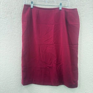 Kasper Women's Stretch crepe Slim Pencil Skirt Red Burgundy Knee length Size 16 - Picture 1 of 7