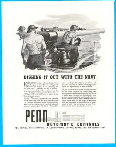 Penn Navy Kriegsschiffe Matrosen Kanonen Goshen Indiana WWII Vintage Print Ad 1943 - Bild 1 von 4