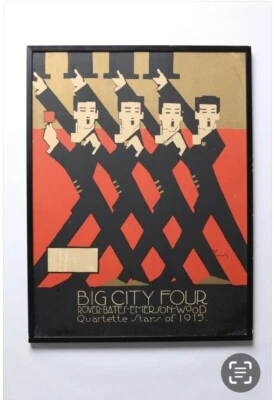 装饰艺术现代主义四大城市复古海报阿方索·伊恩内利 — 第 1/4 张图片