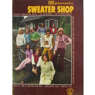Spinnerin Sweater Shop Booklet Vol 226 Slipons to Cardigans Knitting Instruction - Image 1 of 4