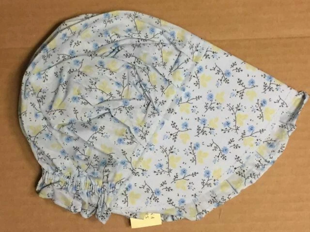 Gorro Flores Azul/Amarillo Pradera Guerra Civil Amish Tamaño Grande Nuevo  Foto 1 de 1