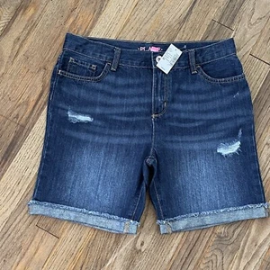 NWT children's PLACE jean short Size 16 adjusted waist distressed 100%cotton - Picture 1 of 11