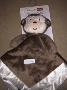 Vitamins Baby Affe braun Decke Buddy Decke mit Satinborte Neu mit Etikett - Bild 1 von 4