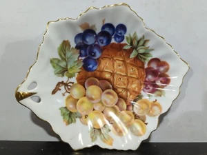 Mitterteich Bavaria 23206 103 Fruit Nut Candy Trinket 6.75"x6" Gold Trim Dish - Picture 1 of 3