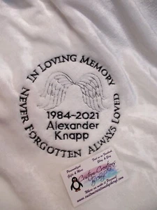 Personalized In Loving Memory Never Forgotten Circle Memorial 50 x 60 Blanket - Picture 1 of 16