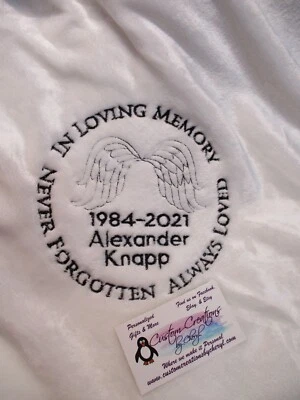 Personalized In Loving Memory Never Forgotten Circle Memorial 50 x 60 Blanket - Image 1 of 4