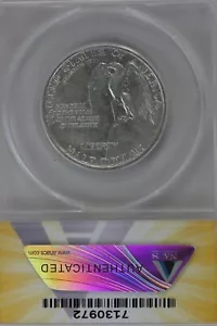 1925 .50 ANACS AU 53 STONE MOUNTAIN DD REV Classic Silver Commemorative - Picture 1 of 2