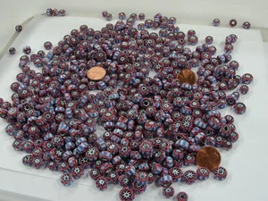 2 Pounds Rondelle India Handmade Chevron Glass Beads Wholesale Bulk (TNT-5) ⭐ - Picture 1 of 12