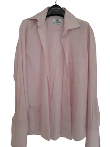 Pink VAN HEUSEN Long Sleeved Formal Double Cuff Shirt Size 15 inch 100% cotton - Picture 1 of 5