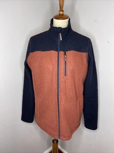Mens Smartwool Hudson Trail Fleece Full Zip Jacket in Navy Picante Medium M - Picture 1 of 8