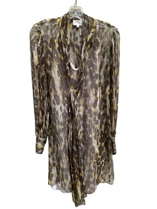 MILLY NY Dress Bergdorf Goodman Silk Animal Print Slip Neck Tie Sexy Size 4 - Picture 1 of 6