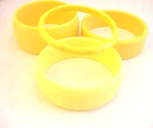 4 Stück Armreif Armbänder Kunststoff Honig Senfgelb Farbtöne verschiedene Größen - Bild 1 von 4