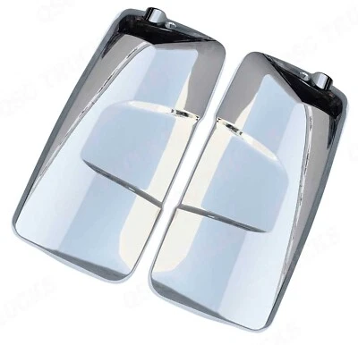 Par de cubiertas de espejo de puerta cromadas de repuesto QSC derecha izquierda para Mack Anthem Foto 1 de 4