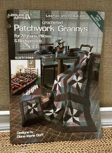PATCHWORK GRANNYS ~ LEISURE ARTS - Vintage Crochet Afghans Pillows Bedspreads - Picture 1 of 2