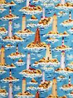 By The Yard Nautical Lighthouses New Cotton fabric.  Limited Amount Left!