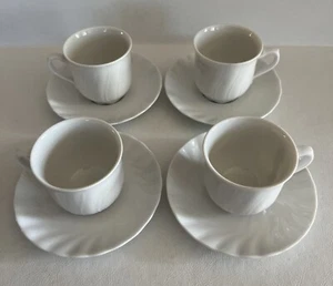 Set of 4 Seltmann Weiden Bavaria REGINA White Demitasse Espresso Cups & Saucers - Picture 1 of 6