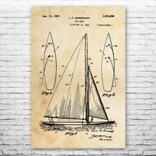 Sailboat Patent Poster Print 12 SIZES Nautical Gift Sailor Gift Boat Blueprint